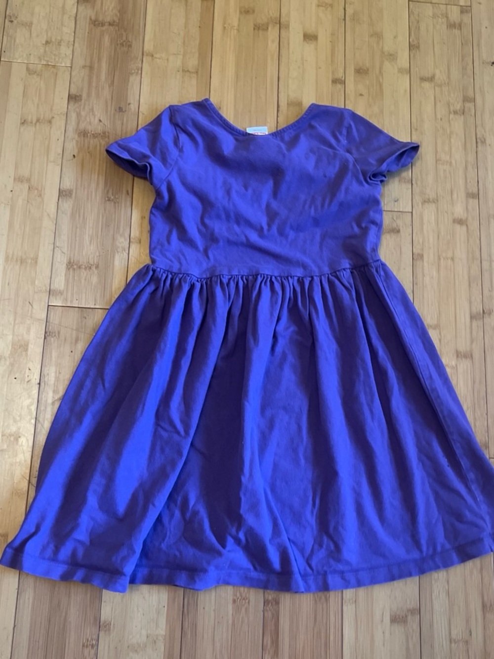 Hanna Andersson Royal Purple Short Sleeve Knit Twirl Dress - Picture 2 of 2